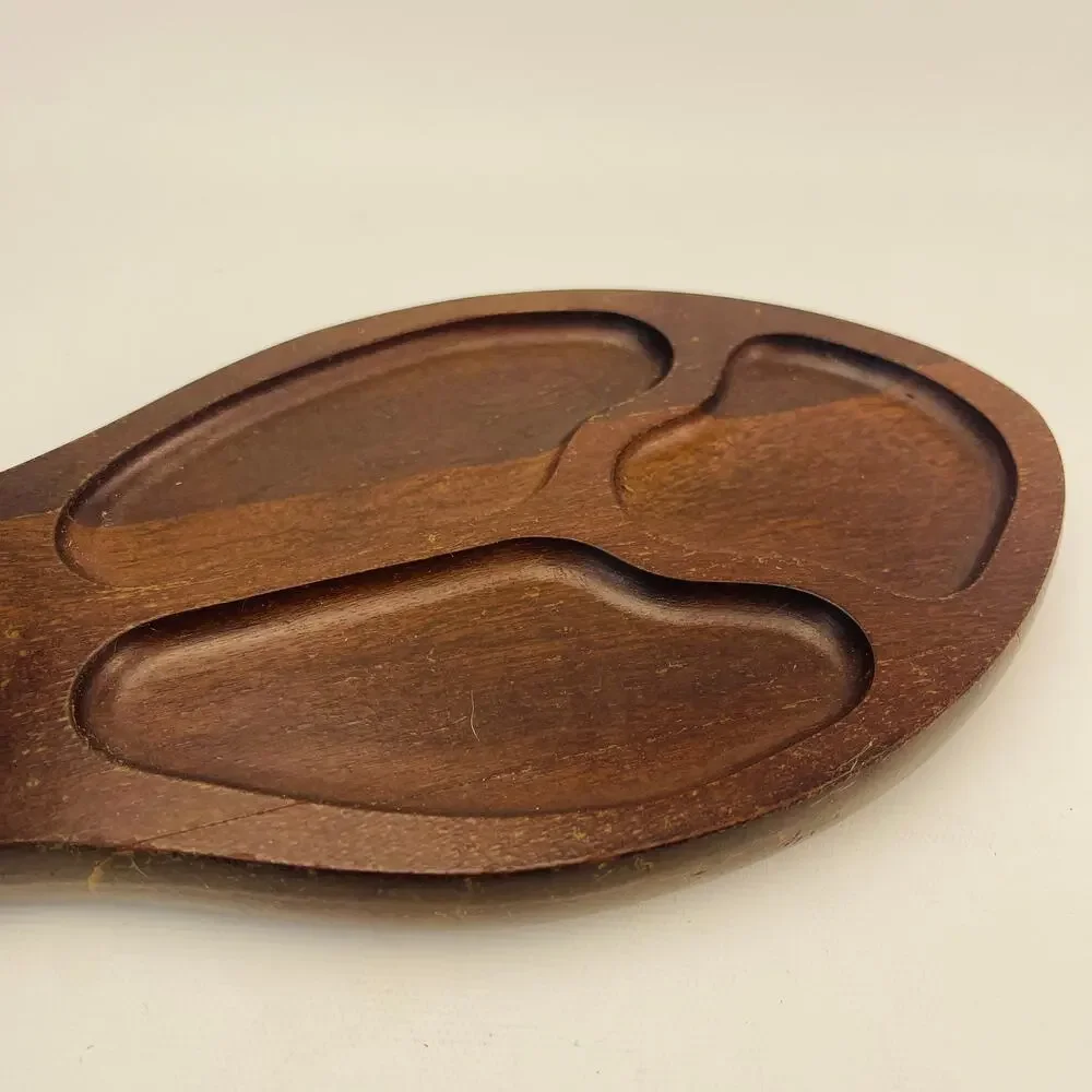 Vintage Brass Duck Head W/ Wood Dresser Valet Vanity Coin Tray